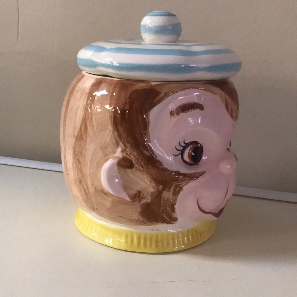 RARE Vintage Monkey with Beret Cookie Jar‎